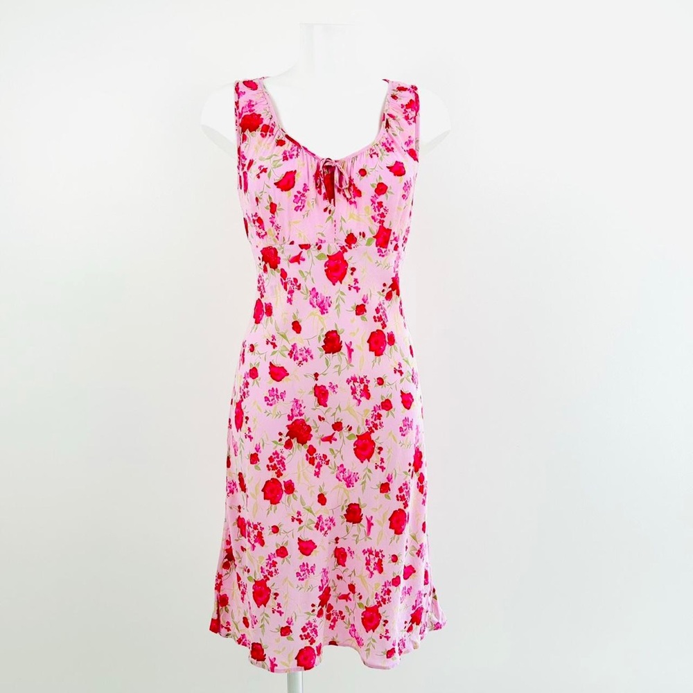 90s Y2k Vintage NEXT babydoll Dress UK12 Pink Florals Cottagecore Fairycore - Picture 4 of 7